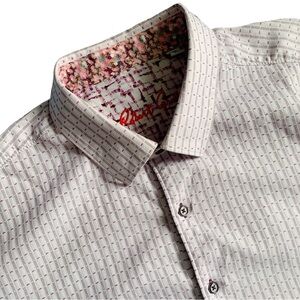 Robert Graham Pink Striped Flip Cuff Shirt Size XL